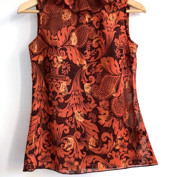 ANNA SUI for TARGET Sheer Tank Top Ruffle Neck XS - Picture 3 of 12